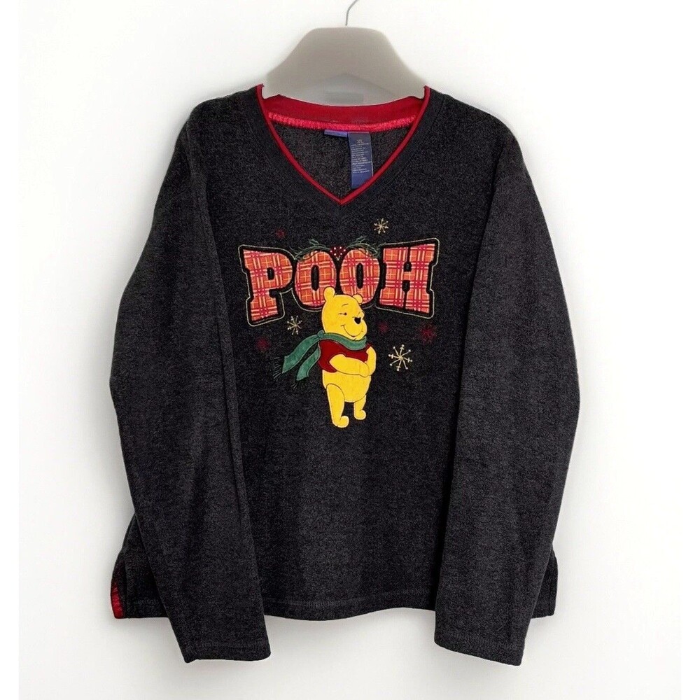 Women’s Disney Store Winnie The Pooh Whimsicore Gray V-Neck Shirt - Size XL